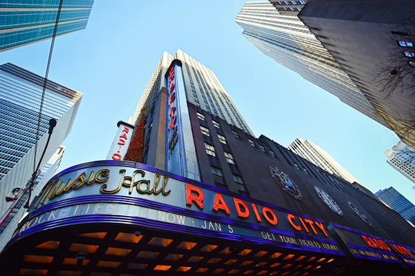 曼哈顿 犹他州 2019年11月30日 Usa Ny曼哈顿中城洛克菲勒中心的无线电城音乐厅大楼 — 图库照片
