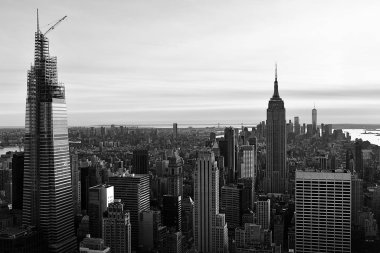 Manhattan, New York, Ny, Usa - 30 Kasım 2019. New York City Mimarisi, Manhattan silueti ile alacakaranlıkta Top of the Rock, Rockefeller Center, Ny, Usa.