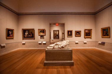 Manhattan, New York, USA - December 9, 2019. Room of the Metropolitan Museum of Art of New York City - 