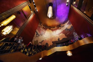 Manhattan, New York, Ny, Usa - 5 Aralık 2019. Radio City Music Hall 'un iç mekanı Noel civarı, Midtown Manhattan, Ny, Usa 