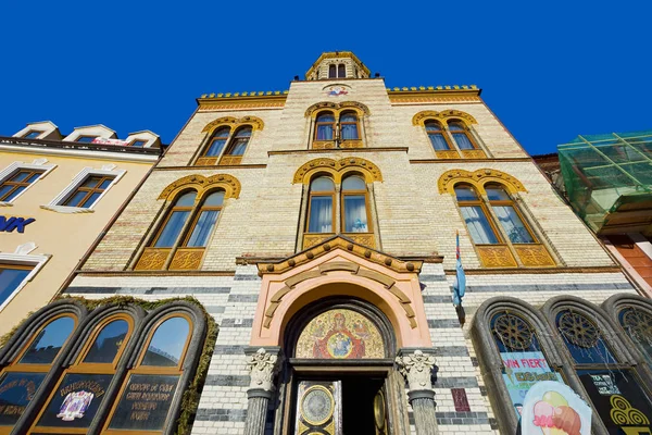 Brasov Rumania Febrero 2020 Fachada Santa Asunción Iglesia Nuestra Señora — Foto de Stock