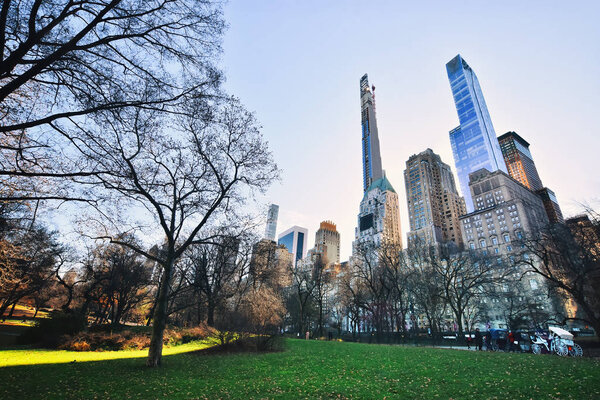 Beautiful winter day in Central Park, one of the most visited tourist attractions worldwide in Manhattan, New York City.
