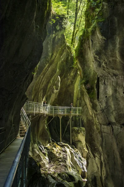 Spectacular Gorges Pont Diable Karst Situado Largo Dranse Morzine Macizo — Foto de Stock