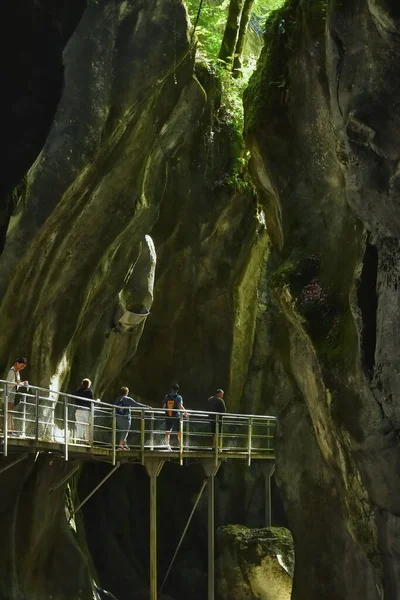 Spectacular Gorges Pont Diable Карст Розташований Уздовж Dranse Morzine Chablais — стокове фото