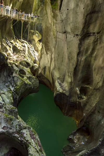 Spectacular Gorges Pont Diable Карст Розташований Уздовж Dranse Morzine Chablais — стокове фото