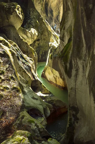 Spectacular Gorges Pont Diable Karst Situado Largo Dranse Morzine Macizo — Foto de Stock