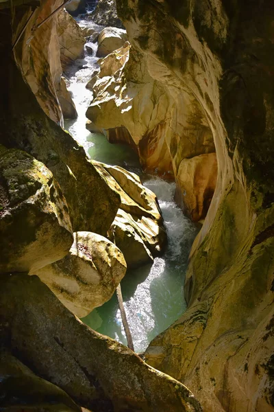 Espetacular Gorges Pont Diable Carste Localizado Longo Dranse Morzine Maciço — Fotografia de Stock