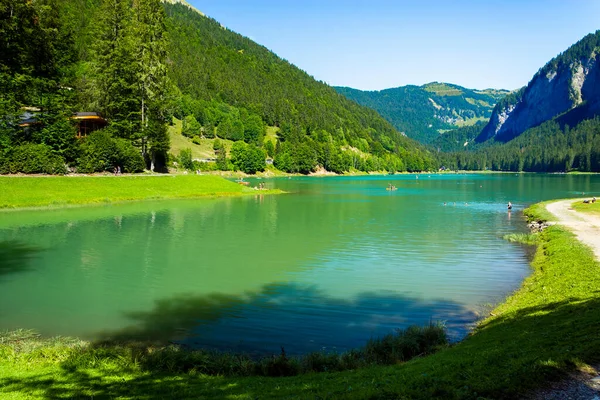 Montriond See Natürlicher See Portes Soleil Region Haute Savoie Frankreich — Stockfoto