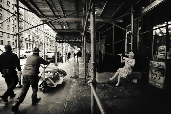 Manhattan Nueva York Diciembre 2019 Fotografía Blanco Negro Barrio Chelsea — Foto de Stock