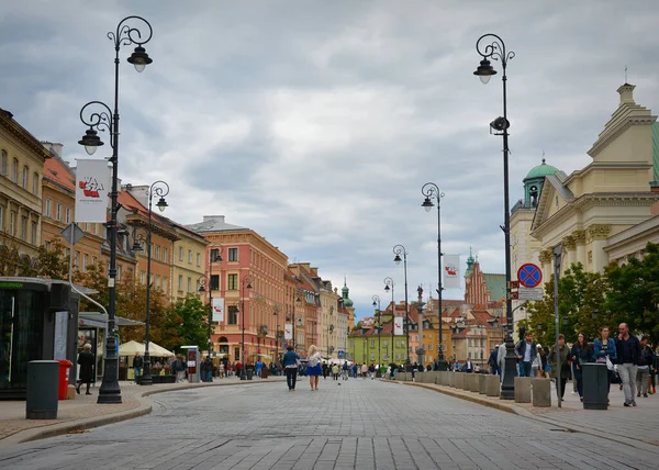 Varşova Polonya Temmuz 2018 Varşova Şehir Manzarası Krakowskie Przedmiescie Caddesi — Stok fotoğraf