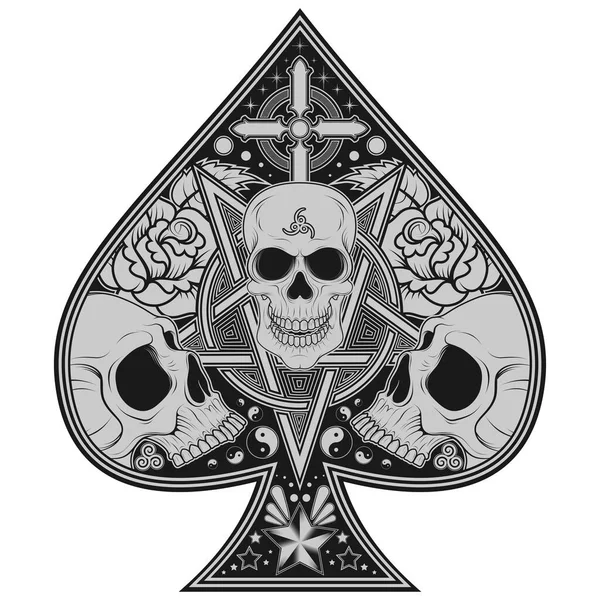 Dessin Vectoriel Symbole Pokes Avec Crânes Roses Autres Détails Noir — Image vectorielle