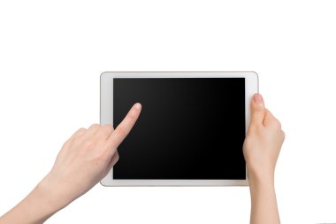 insan eli tutun ve boş ekran ile akıllı telefon üzerinde Touch