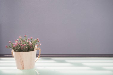 Pembe Gül çiçek pot ile gözlük tablo.