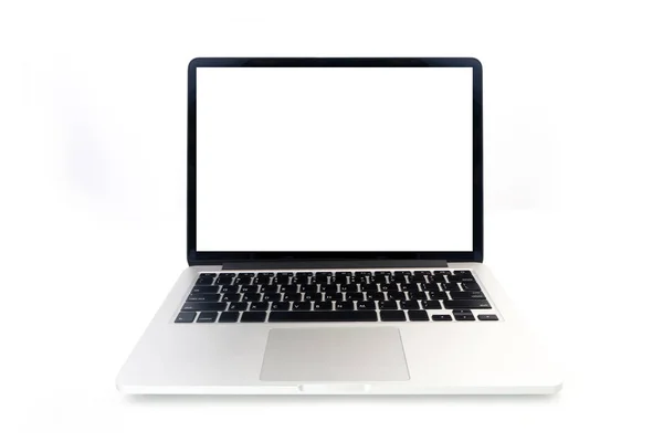 Front of modern notebook with blank screen. — Stock Photo, Image