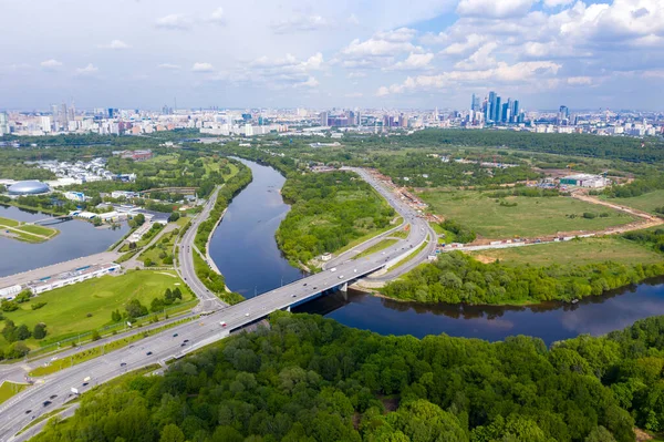 Vue Panoramique Sur Une Grande Ville Avec Des Maisons Des — Photo