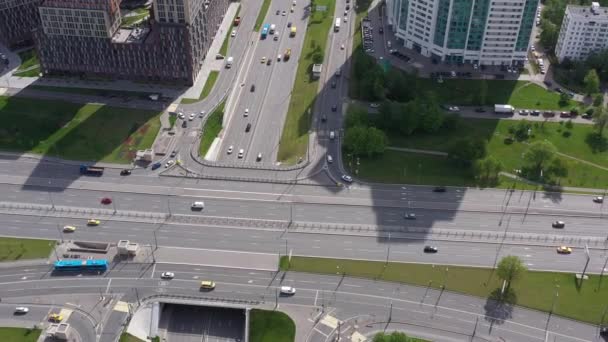 Panoramatický Výhled Velké Město Domy Silnicemi Natočené Trubce — Stock video