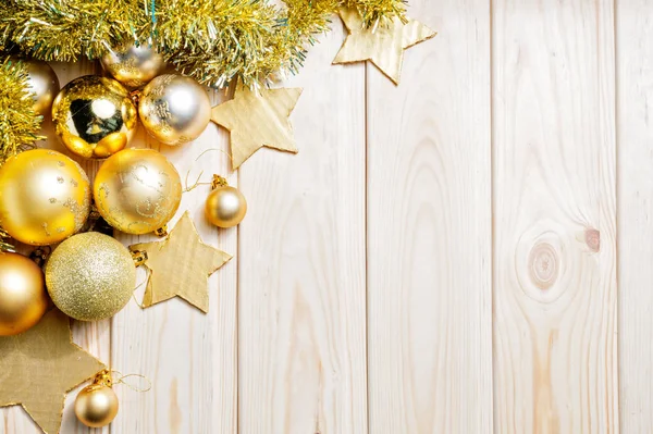 Christmas and New Year gold balls decoration — Stock Photo, Image