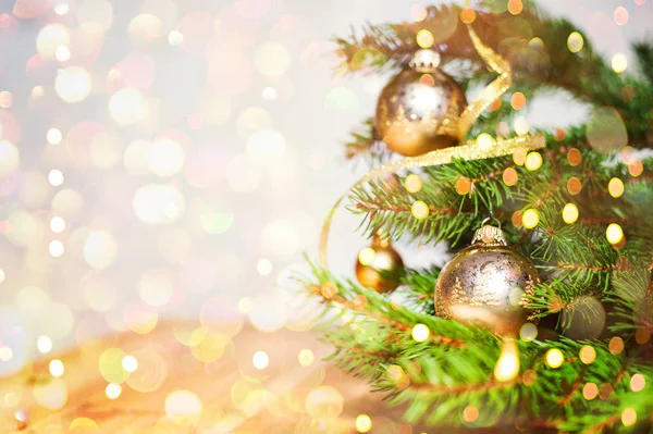 Christmas ball with copy space and glittering background — Stock Photo, Image