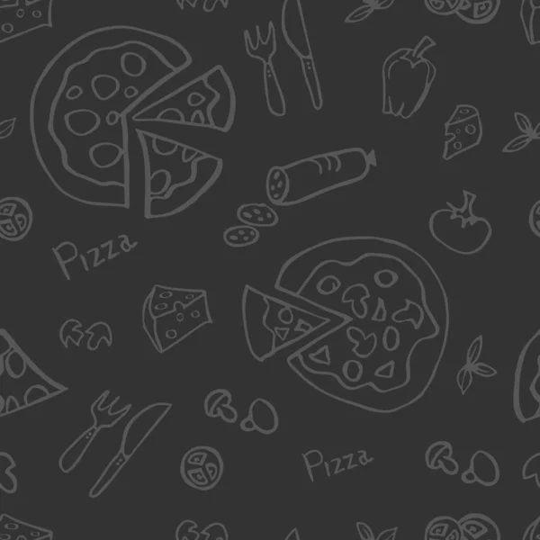 Textura Sem Costura Pizza Alimentos — Vetor de Stock