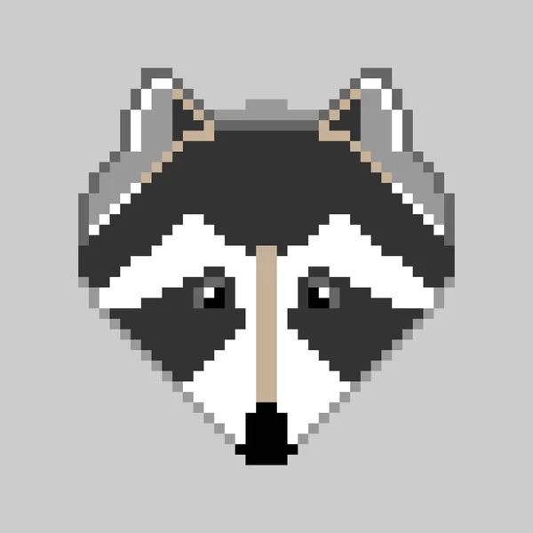Image Style Pixel Art Colorful Pixel Art Picture Raccoon Pixel — Stock Vector