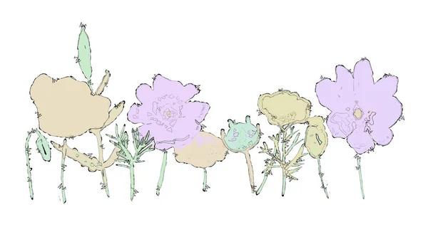 Flor que florece sobre fondo blanco, ilustración de la flor para el fondo —  Fotos de Stock