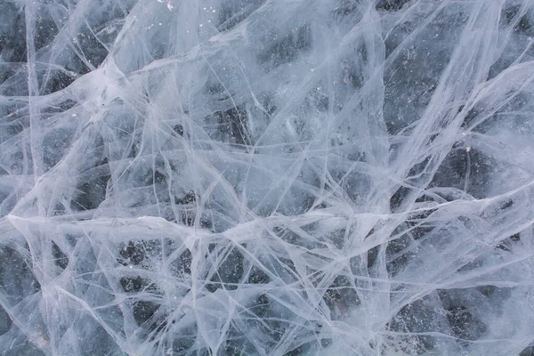 Surface Frozen Lake Baikal Lake Russia — Stock Photo, Image