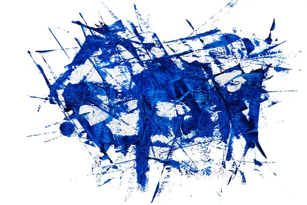 Blå Toner Abstrakt Borstning Papper Målning Papper — Stockfoto
