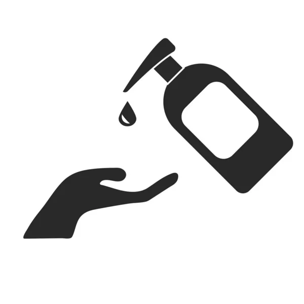 Garrafa Álcool Gel Para Lavar Mãos Ilustração Vetorial — Vetor de Stock