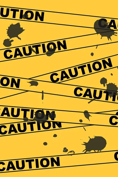 Warnlinie Auf Gelbem Hintergrund Pandemiegebiet Plakat Vektorillustration — Stockvektor