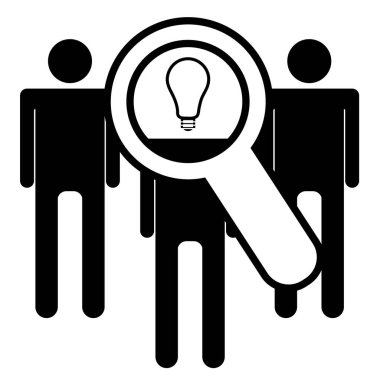 Akıllı birini bulmak. İnsan kaynakları konsepti. Şirketler için eleman alımı. Arama işi boşluk simgesi. Kiralık katil. İnsan simgesi bul.