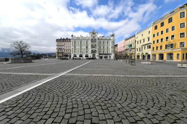 Praça Cidade Com Prefeitura Gmunden Salzkammergut Alta Áustria Áustria — Fotografia de Stock