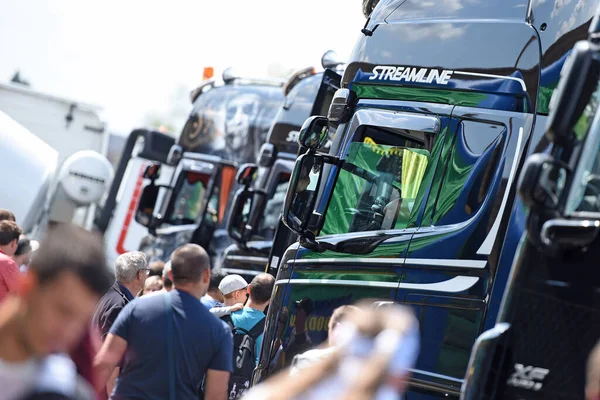 Wielkie Spotkanie Kierowców Ciężarówek Górnej Austrii Austria Raz Roku Odbywa — Zdjęcie stockowe