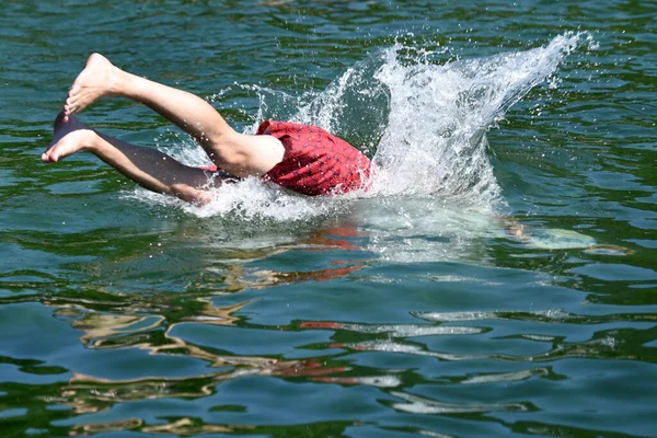 Bagnarsi Nuotare Divertimento Bagnarsi Nuotare Rilassante Divertente Rinfrescante Temperature Calde — Foto Stock