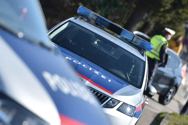 Crisi Corona Controlli Polizia Restrizioni All Uscita Sono Controllate Dalla — Foto Stock