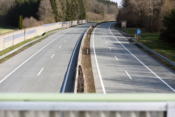 Corona Krise Fast Leere Autobahn Bei Ohlsdorf Bezirk Gmunden Oberösterreich — Stockfoto