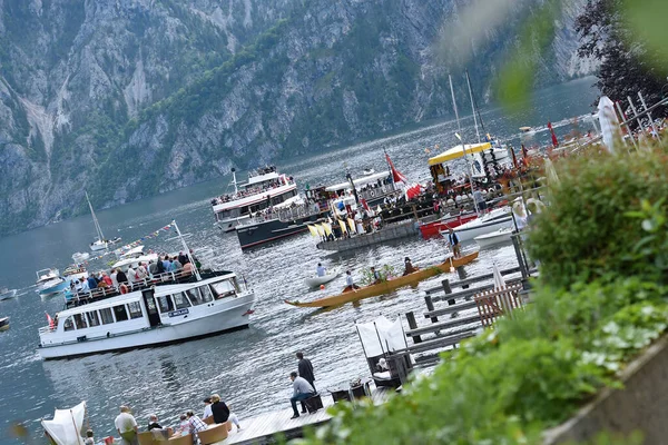 Procesión Del Corpus Christi Lago Traunsee Traunkirchen Salzkammergut Distrito Gmunden — Foto de Stock