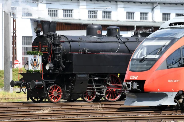 Locomotiva Vapor Trem Imperial Attnang Puchheim Alta Áustria Áustria Todos — Fotografia de Stock