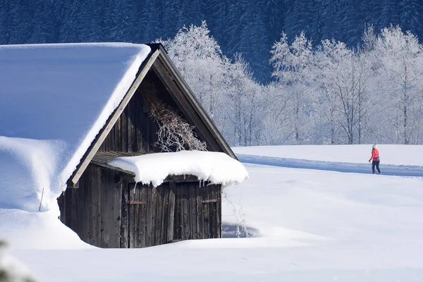 Das Winterwunderland Gosau Süden Oberösterreichs Ist Ein Langlaufparadies — Stockfoto