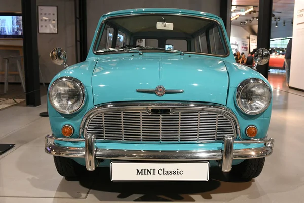 Mini Navnet Bilmodel Der Oprindeligt Blev Bygget British Motor Corporation - Stock-foto