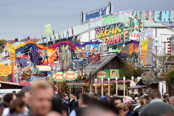 The Oktoberfest "Wiesn" in Munich (Bavaria, Germany, Europe). This festival is the world's largest folk festival and beer festival and takes place every autumn.
