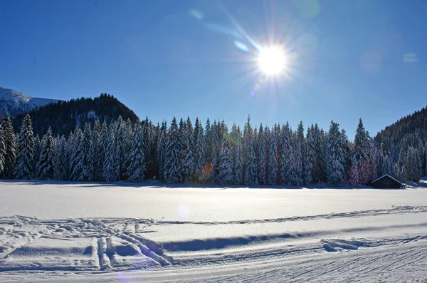 Zona Esquí Postalm Paisaje Alpino Más Grande Austria Caracteriza Sobre — Foto de Stock