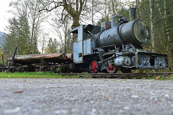 Старый Отброшенный Паровоз Waldbahn Рейхрамминге Верхняя Австрия Австрия — стоковое фото