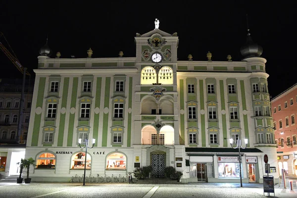 Rathaus Gmunden Bei Nacht Bezirk Gmunden Oberösterreich Österreich — Stockfoto