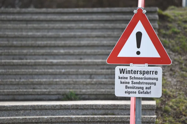 Sign Winter Lock Salzkammergut Snow Removal Winter Service — Stock Photo, Image