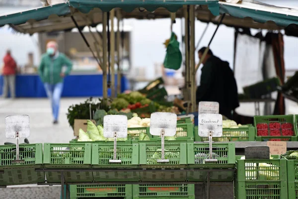 Mercado Semanal Gmunden Foi Reaberto Abril 2020 Após Bloqueio Quatro — Fotografia de Stock