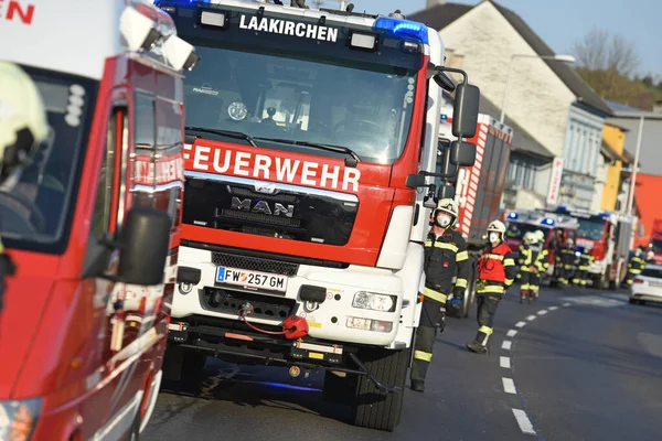 Vehículos Bomberos Salzkammergut Alta Austria — Foto de Stock