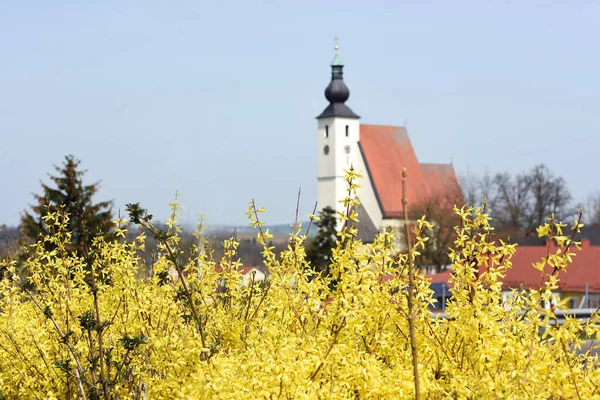 Lkbaharda Kilisenin Önünde Rstorf Vcklabruck Ilçesi Yukarı Avusturya Avusturya — Stok fotoğraf