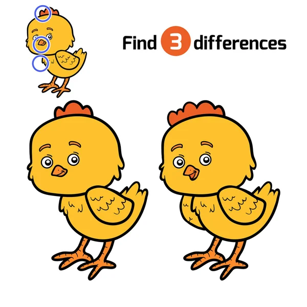 Encuentra diferencias, Chick — Vector de stock