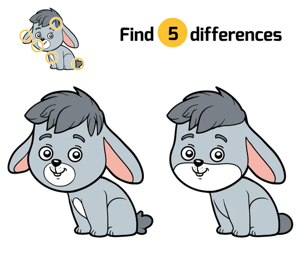 Najít rozdíly, králík — Stockový vektor