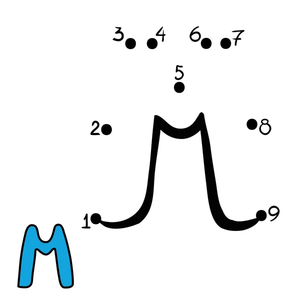 Числа игры, буква M — стоковый вектор